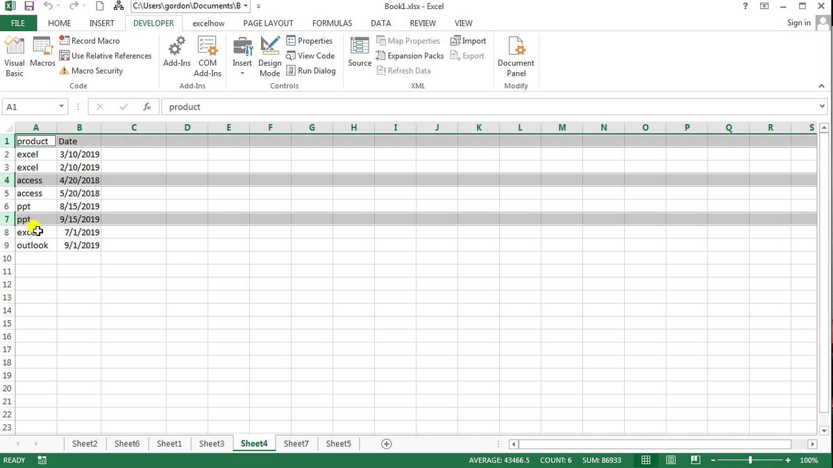 How to Sort Data without Column Header Row in Excel