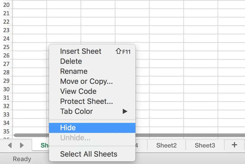 Hide worksheet