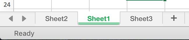 Move Sheet1 between Sheet2 and Sheet3
