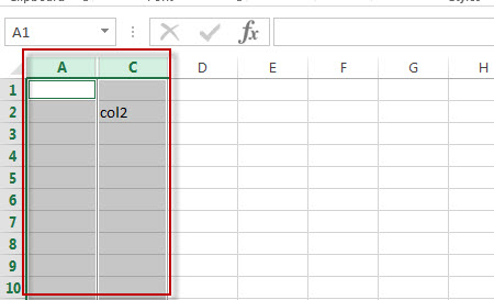 column unhide select