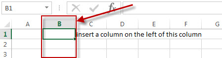 excel column insert column