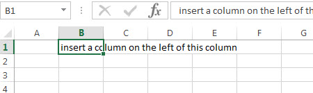 excel column select cell