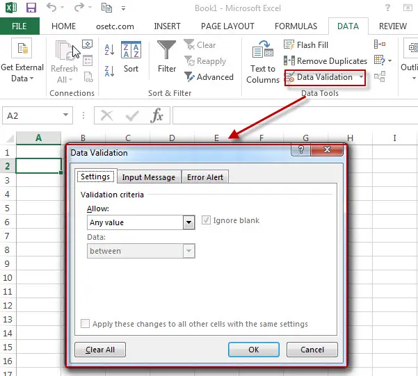 excel data validation 1