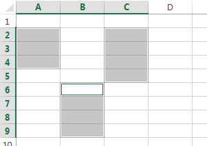 excel non adjacent range