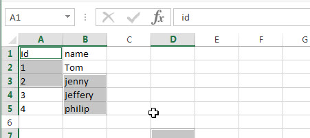 excel print select range