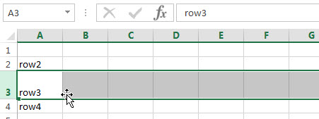 excel row height changed