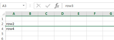 excel row hidden