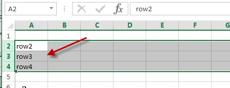 excel row unhide row 2