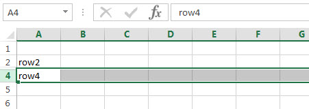 excel row unhide