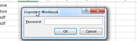 excel unprotect workbook