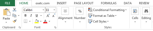 excel window ribbon