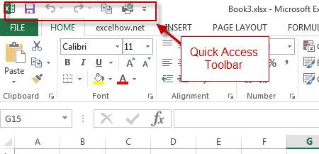 quick access toolbar