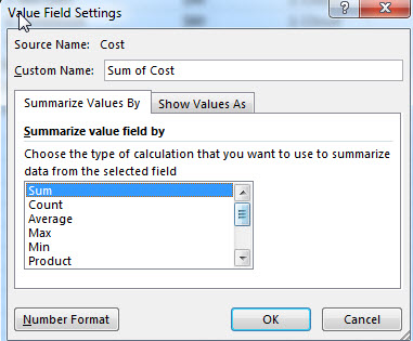 Change the type of calculation 1