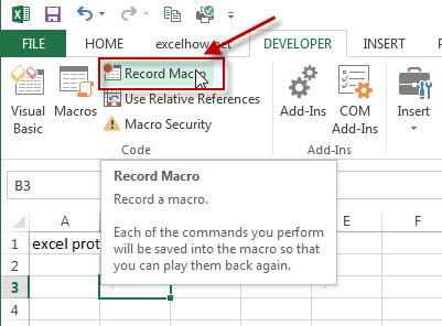 Record a VBA Macro