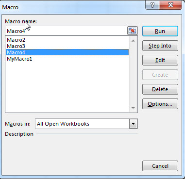 Run a recorded VBA Macro1