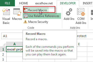 Use Relative Mode to Record Macro1