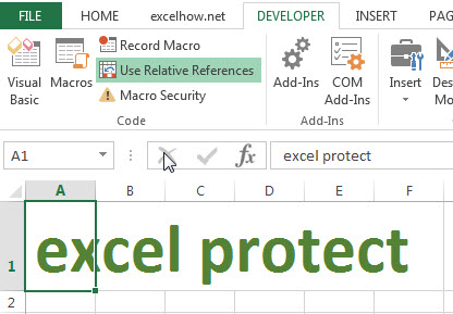 Use Relative Mode to Record Macro1