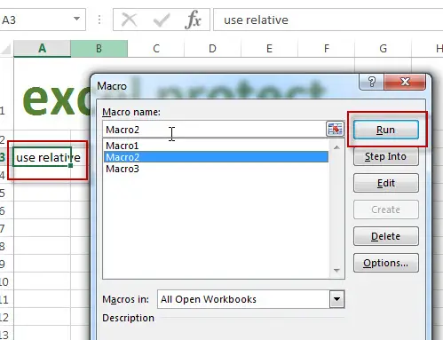 Use Relative Mode to Record Macro1