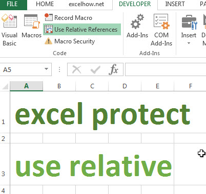 Use Relative Mode to Record Macro1