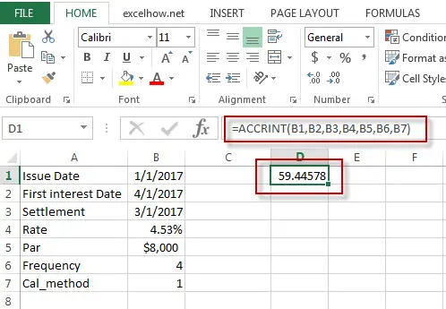 excel accrint function example1