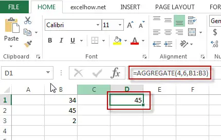 excel aggregate function example1