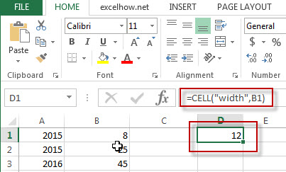 excel cell function example3