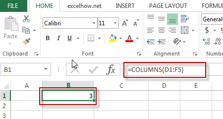 Excel Columns Function