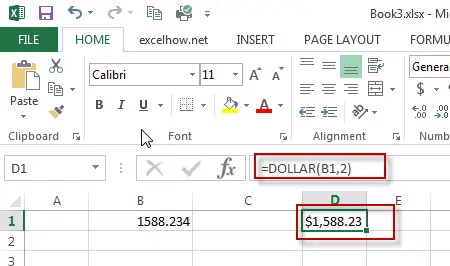 excel dollar function example 1