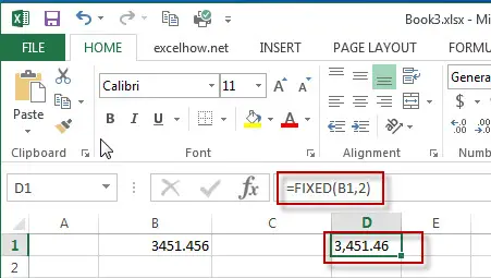 excel fixed function example1