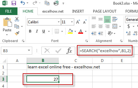 excel function search example1