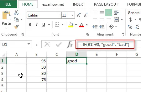 excel if function example1