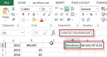 excel info function example1