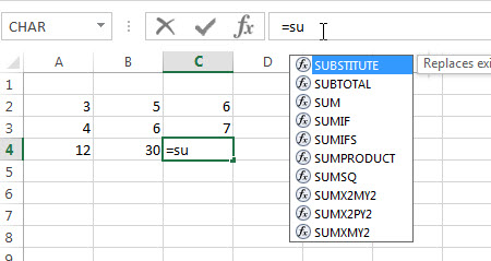 excel insert function