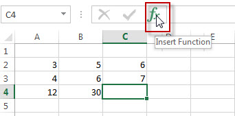 excel insert function