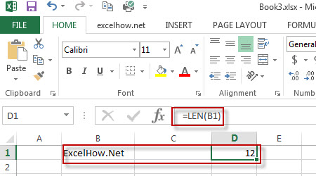 excel len function example1