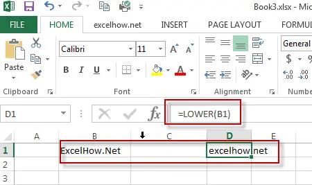 Excel Lower Function