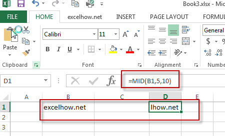 excel mid function example1