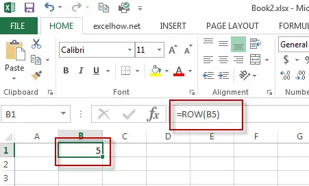 excel row function example1