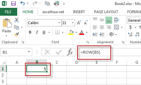 excel row function example1