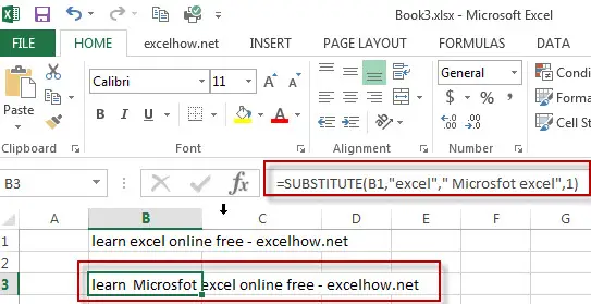 excel substitute function example1