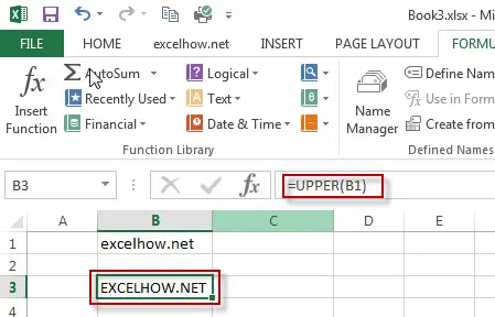 excel upper function example