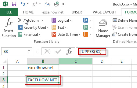 excel upper function example