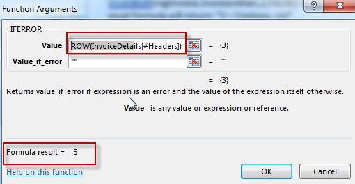 The excel formula of invoiced data1