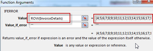 The excel formula of invoiced data2