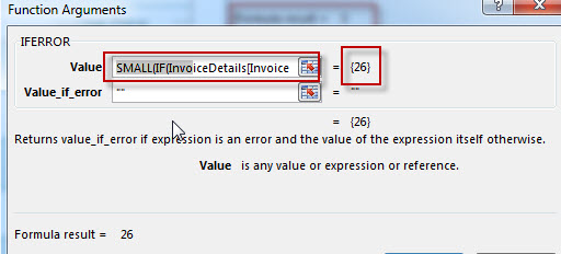 The excel formula of invoiced data3