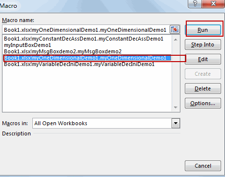 excel array example2