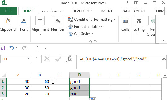 Excel formula using IF OR function1