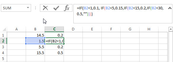 Nested if statements based on multiple ranges1