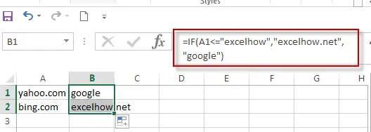 Excel IF formula with operator : greater than,less than