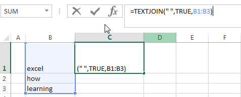 Combine text using TEXTJOIN function1